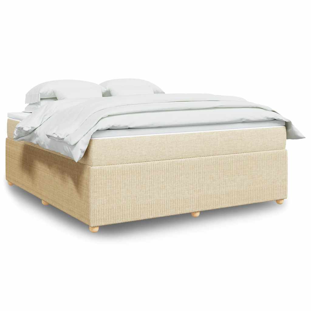 JUNG Vida Boxspringbett mit Matratze Creme 180x200 cm Stoff