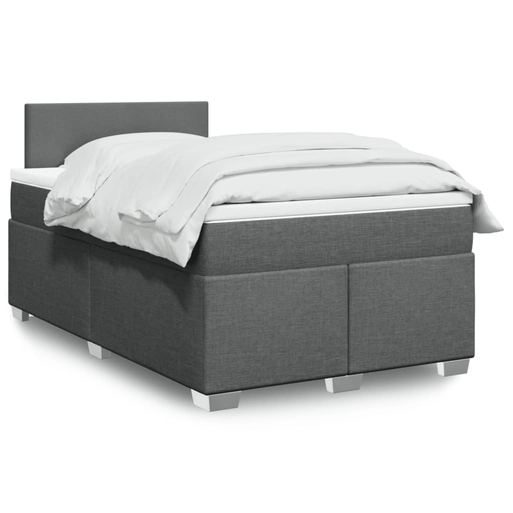 JUNG Vida Boxspringbett mit Matratze Dunkelgrau 120x200 cm Stoff
