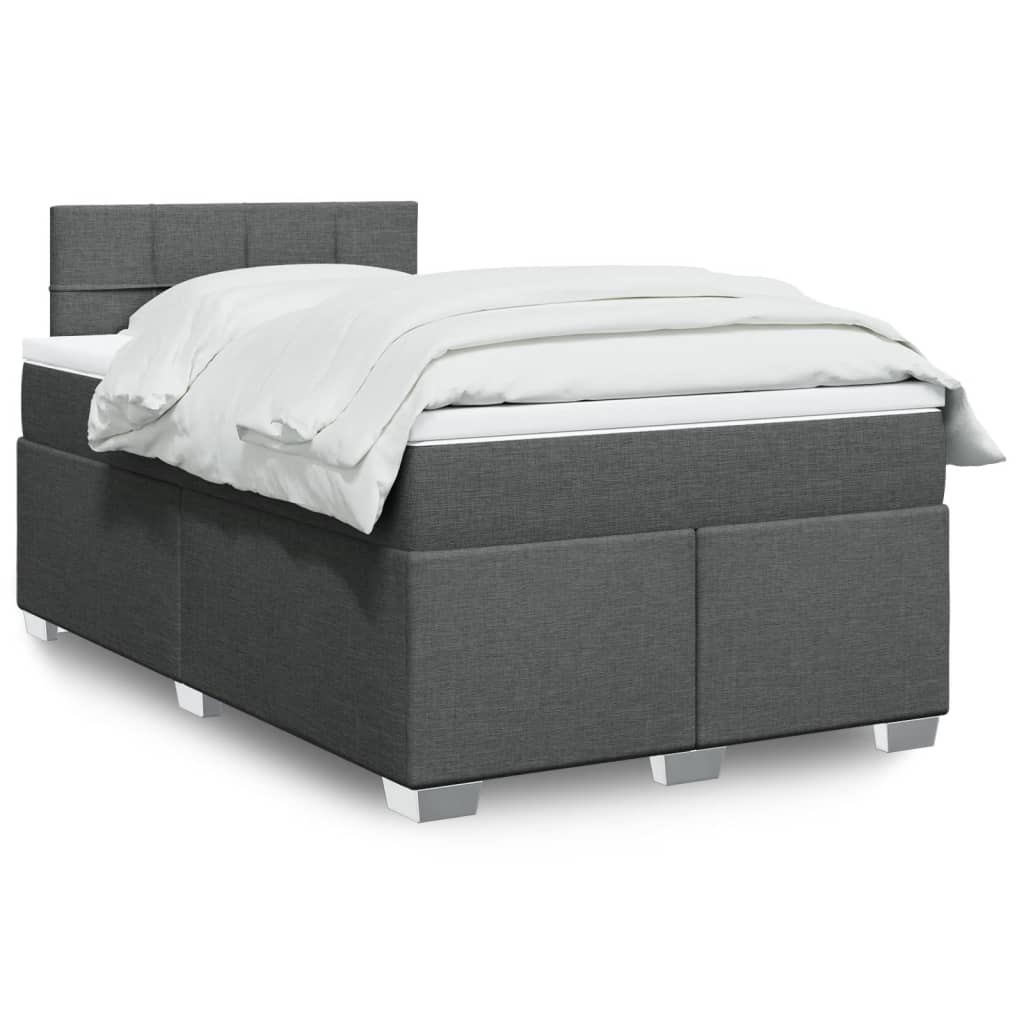 JUNG Vida Boxspringbett mit Matratze Dunkelgrau 120x200 cm Stoff