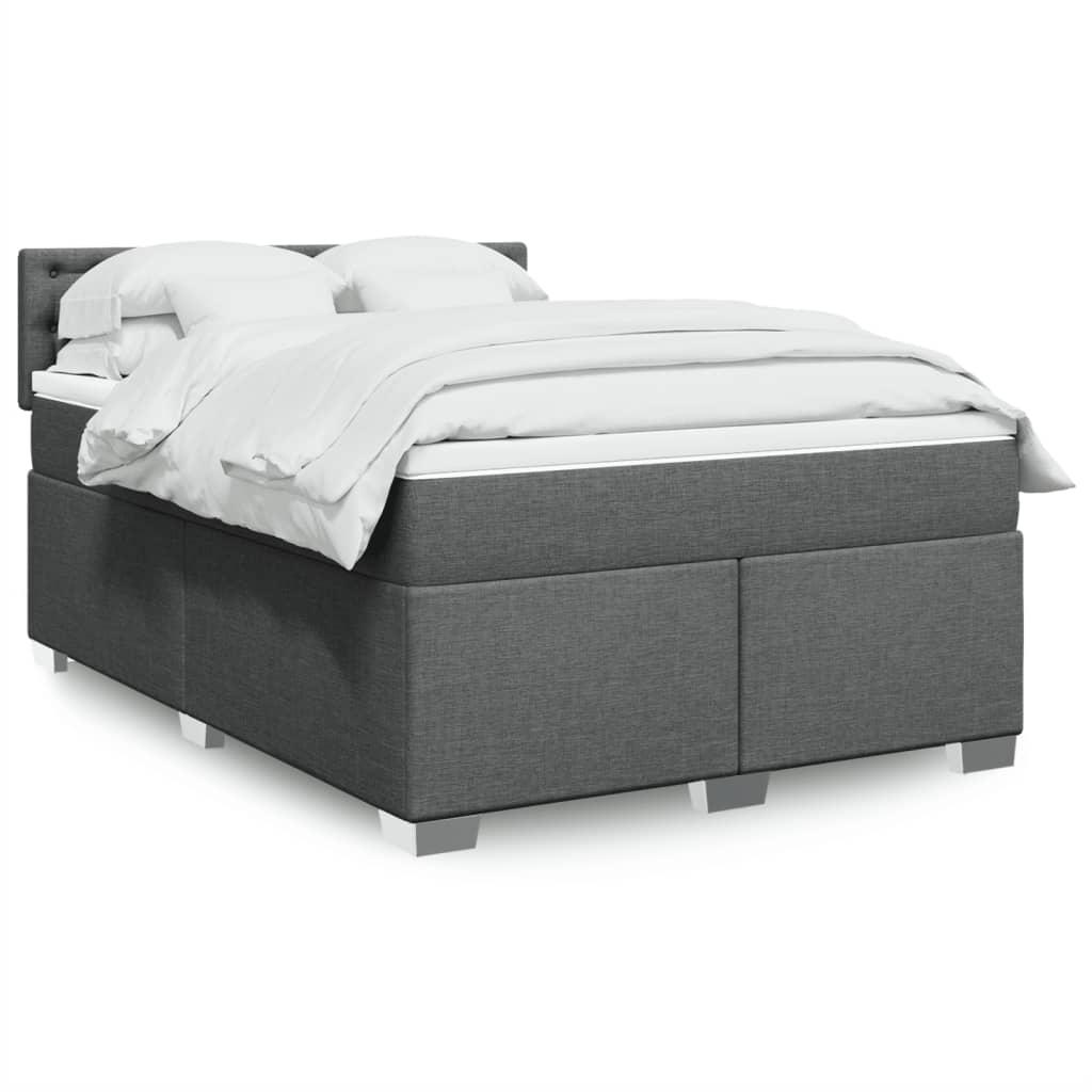 JUNG Vida Boxspringbett mit Matratze Dunkelgrau 140x200 cm Stoff