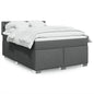 JUNG Vida Boxspringbett mit Matratze Dunkelgrau 140x200 cm Stoff