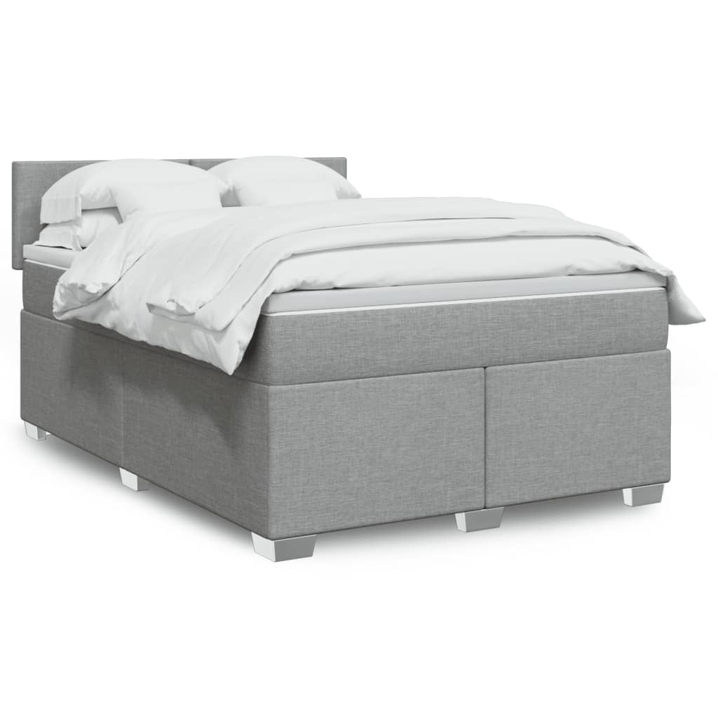 JUNG Vida Boxspringbett mit Matratze Hellgrau 160x200 cm Stoff