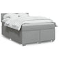 JUNG Vida Boxspringbett mit Matratze Hellgrau 160x200 cm Stoff