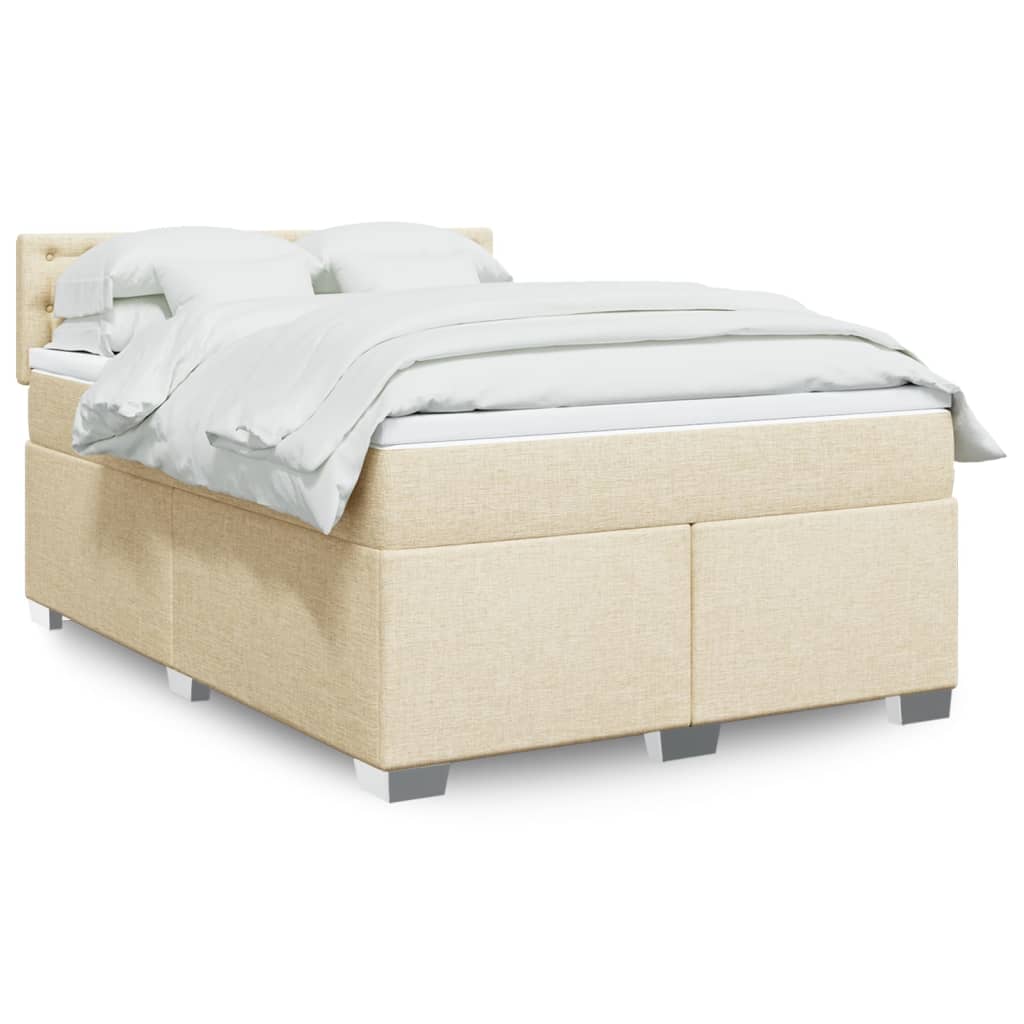 JUNG Vida Boxspringbett mit Matratze Creme 160x200 cm Stoff