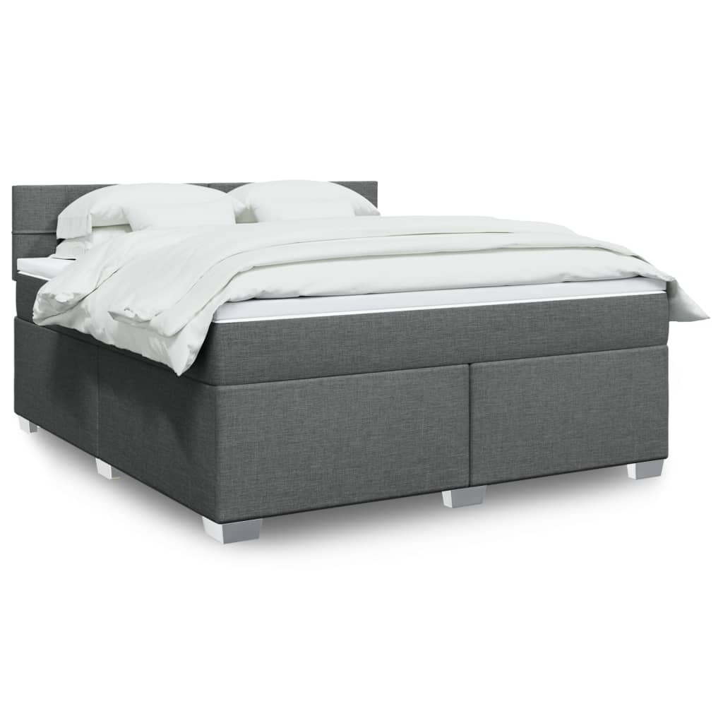 JUNG Vida Boxspringbett mit Matratze Dunkelgrau 180x200 cm Stoff