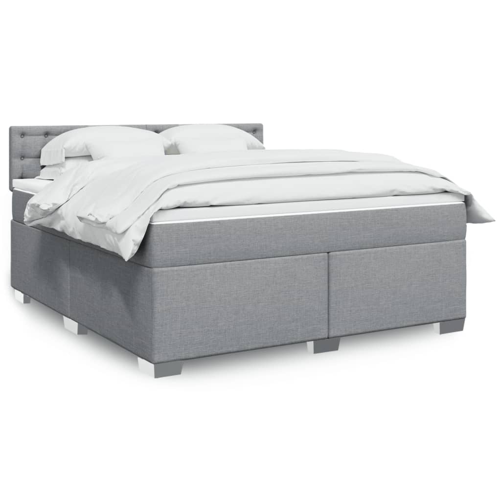 JUNG Vida Boxspringbett mit Matratze Hellgrau 180x200 cm Stoff