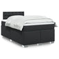 JUNG Vida Boxspringbett mit Matratze Schwarz 120x200 cm Kunstleder