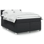 JUNG Vida Boxspringbett mit Matratze Schwarz 160x200 cm Kunstleder
