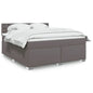 JUNG Vida Boxspringbett mit Matratze Grau 180x200 cm Kunstleder