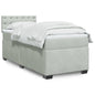 JUNG Vida Boxspringbett mit Matratze Hellgrau 90x190 cm Samt