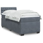 JUNG Vida Boxspringbett mit Matratze Dunkelgrau 100x200 cm Samt