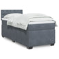 JUNG Vida Boxspringbett mit Matratze Dunkelgrau 100x200 cm Samt