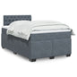 JUNG Vida Boxspringbett mit Matratze Dunkelgrau 120x190 cm Samt