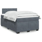 JUNG Vida Boxspringbett mit Matratze Dunkelgrau 120x200 cm Samt