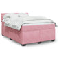 JUNG Vida Boxspringbett mit Matratze Dunkelrosa 140x200 cm Samt