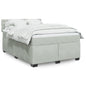 JUNG Vida Boxspringbett mit Matratze Hellgrau 160x200 cm Samt