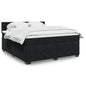 JUNG Vida Boxspringbett mit Matratze Schwarz 180x200 cm Samt