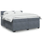 JUNG Vida Boxspringbett mit Matratze Dunkelgrau 200x200 cm Samt