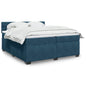 JUNG Vida Boxspringbett mit Matratze Blau 200x200 cm Samt