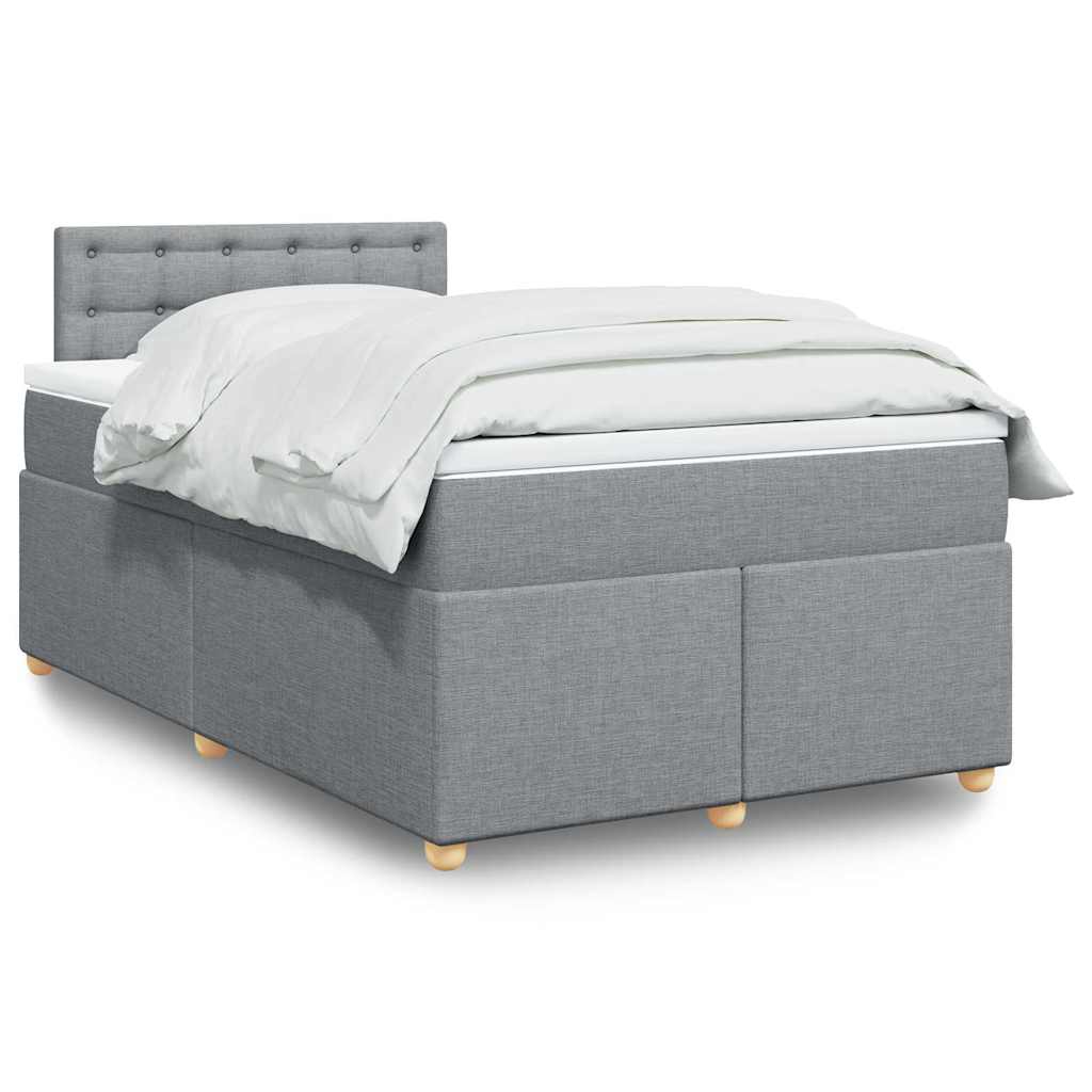 JUNG Vida Boxspringbett mit Matratze Hellgrau 120x190 cm Stoff