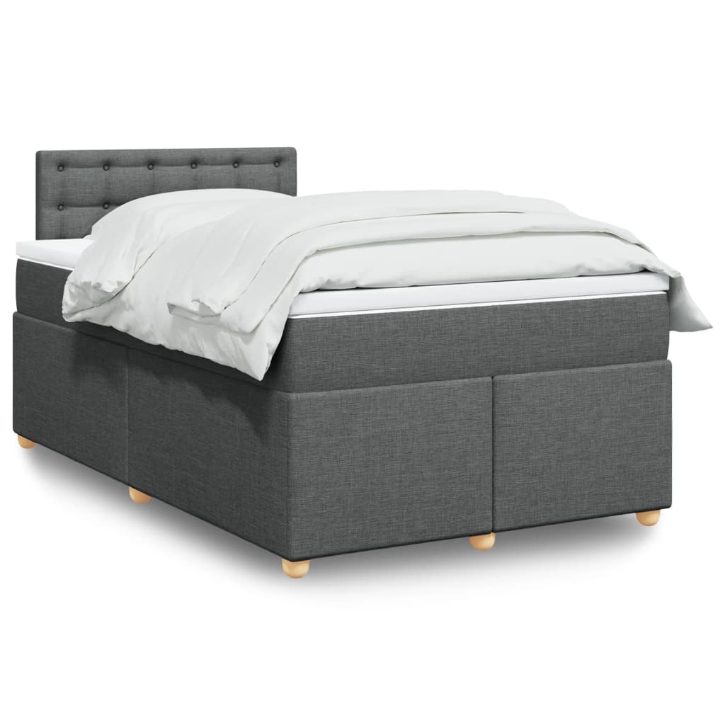 JUNG Vida Boxspringbett mit Matratze Dunkelgrau 120x190 cm Stoff