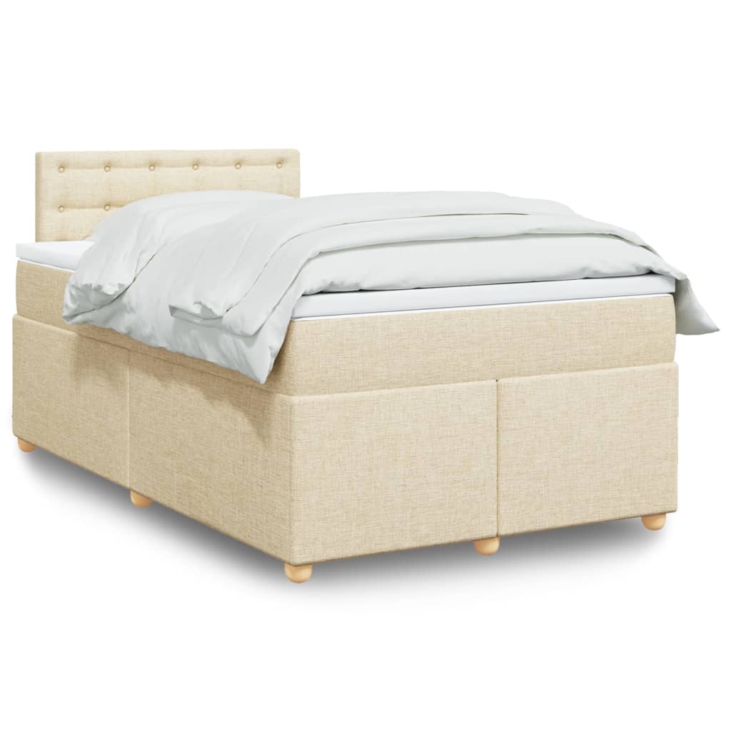 JUNG Vida Boxspringbett mit Matratze Creme 120x200 cm Stoff
