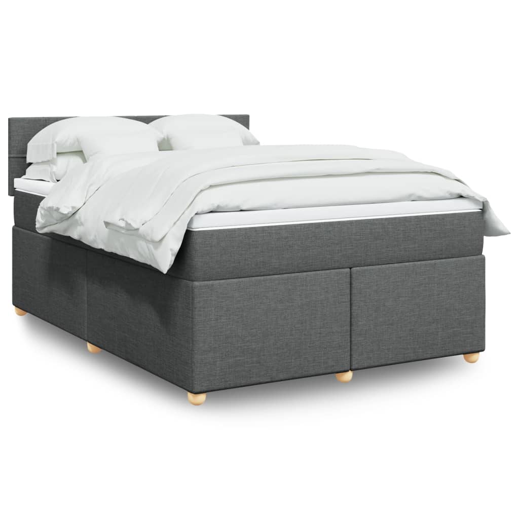 JUNG Vida Boxspringbett mit Matratze Dunkelgrau 140x190 cm Stoff