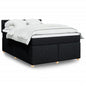 JUNG Vida Boxspringbett mit Matratze Schwarz 140x190 cm Stoff