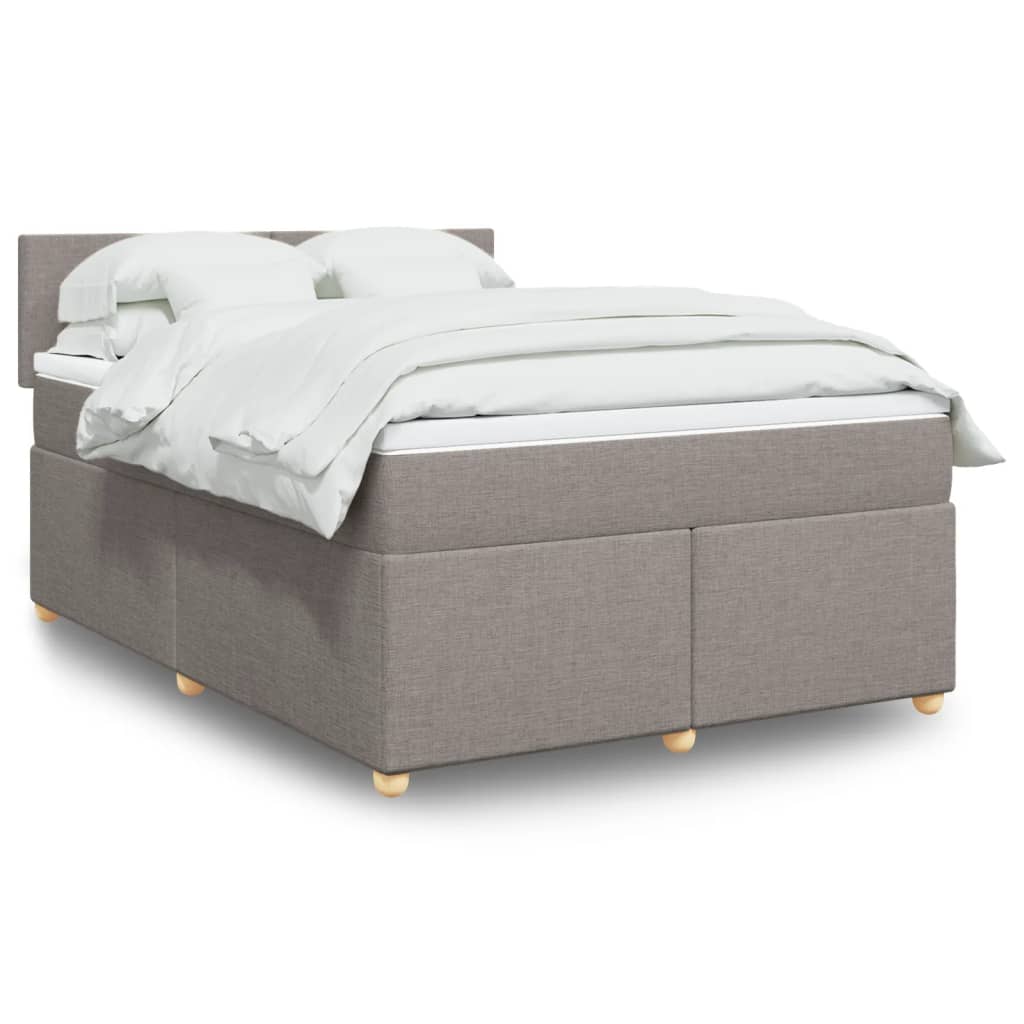 JUNG Vida Boxspringbett mit Matratze Taupe 140x200 cm Stoff