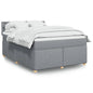 JUNG Vida Boxspringbett mit Matratze Hellgrau 140x200 cm Stoff