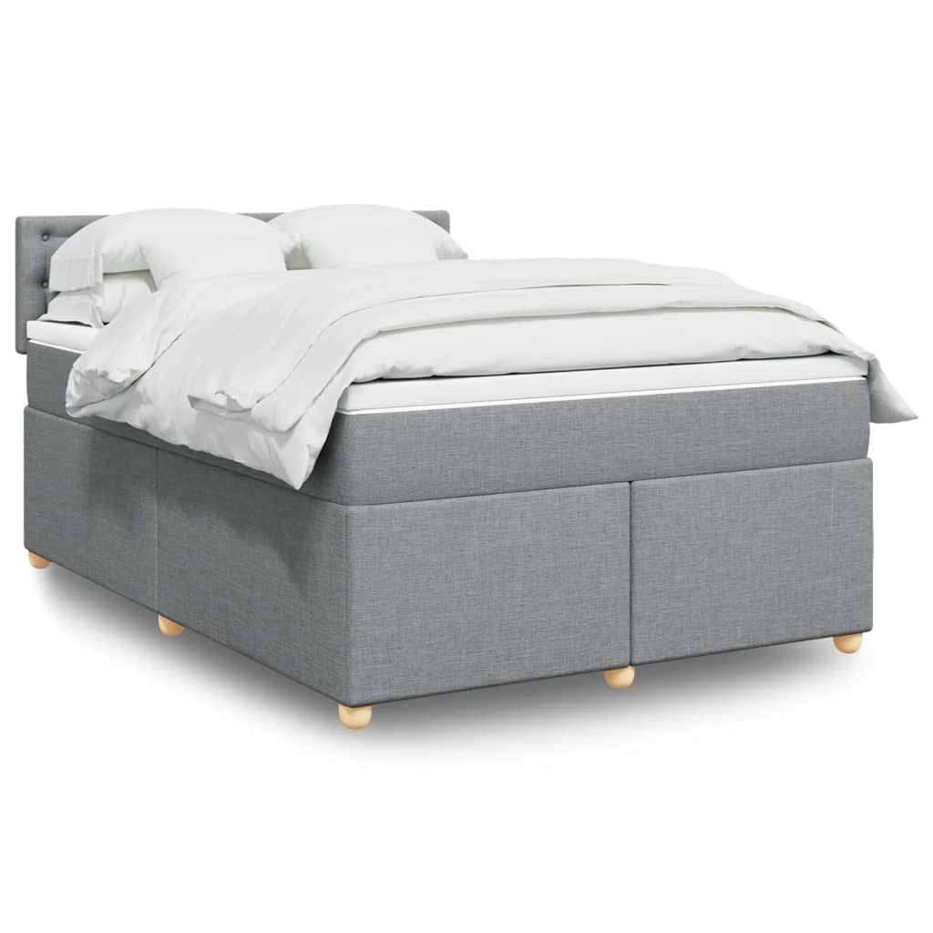 JUNG Vida Boxspringbett mit Matratze Hellgrau 160x200 cm Stoff