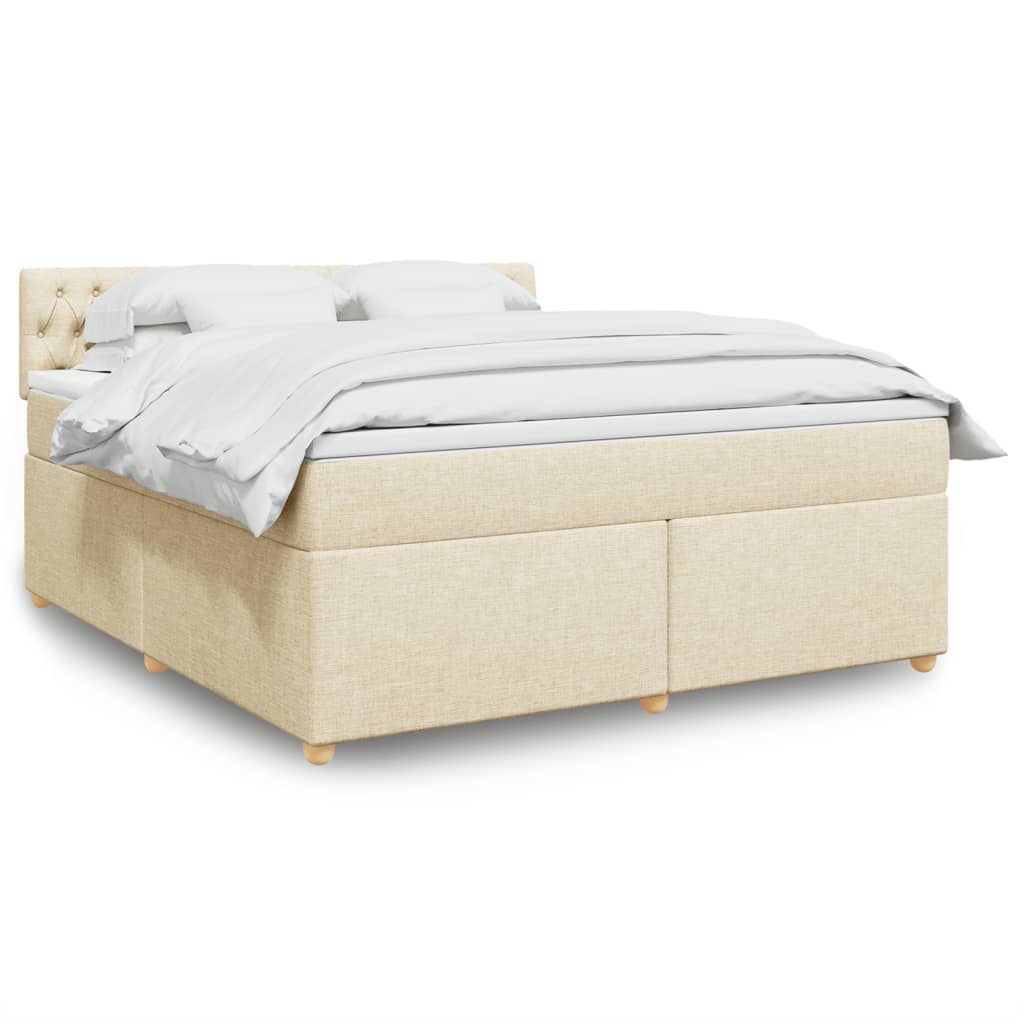 JUNG Vida Boxspringbett mit Matratze Creme 180x200 cm Stoff