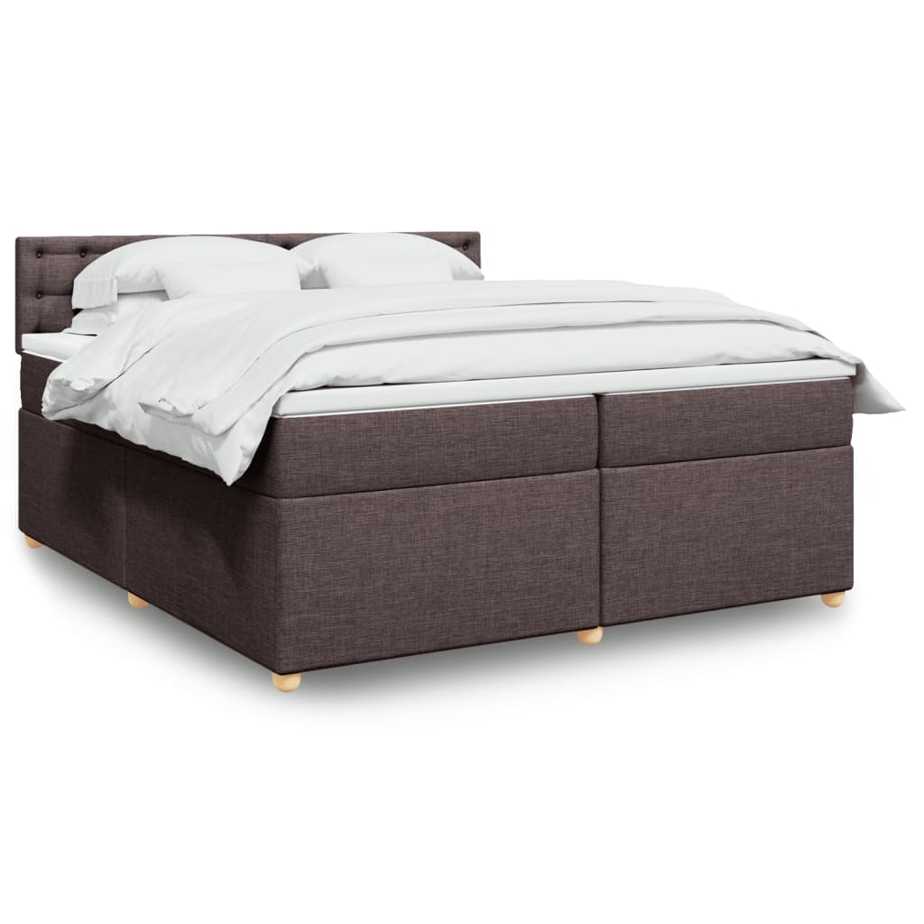 JUNG Vida Boxspringbett mit Matratze Dunkelbraun 200x200 cm Stoff