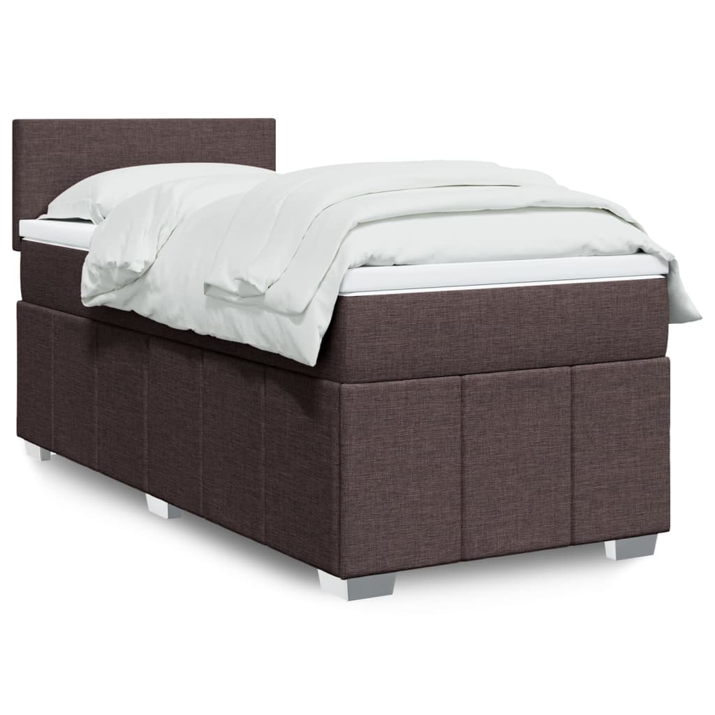 JUNG Vida Boxspringbett mit Matratze Dunkelbraun 80x200 cm Stoff
