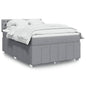 JUNG Vida Boxspringbett mit Matratze Hellgrau 140x200 cm Stoff
