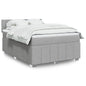 JUNG Vida Boxspringbett mit Matratze Hellgrau 160x200 cm Stoff