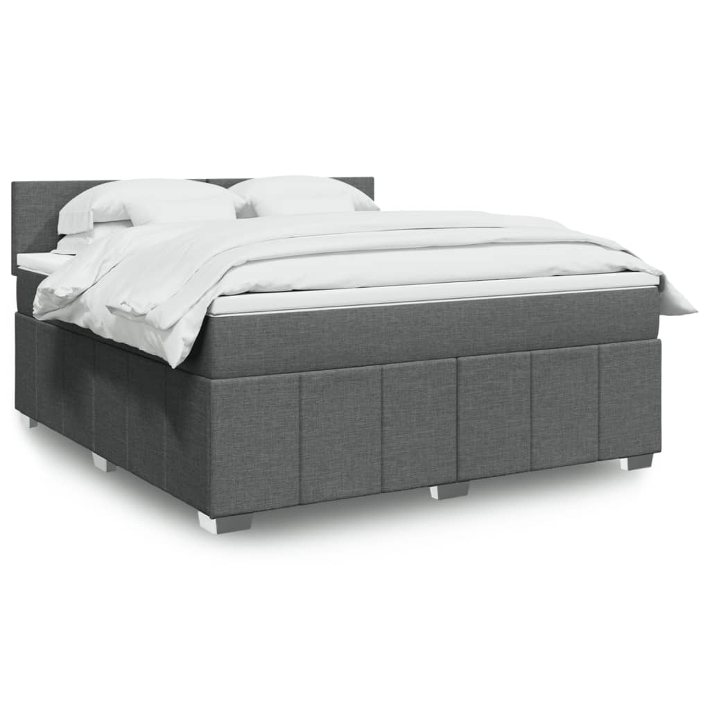 JUNG Vida Boxspringbett mit Matratze Dunkelgrau 180x200 cm Stoff