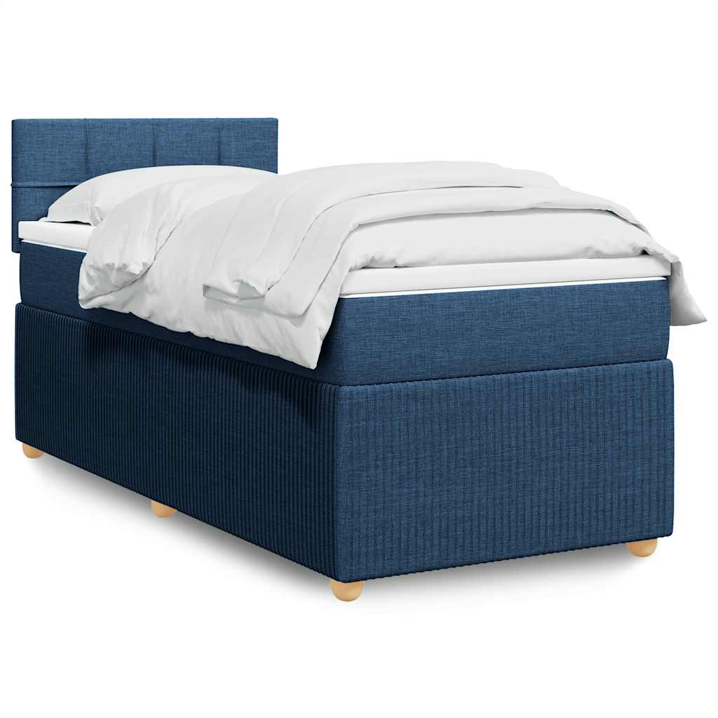 JUNG Vida Boxspringbett mit Matratze Blau 90x200 cm Stoff