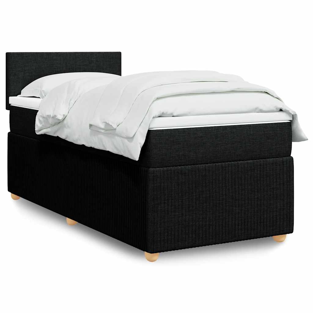 JUNG Vida Boxspringbett mit Matratze Schwarz 100x200 cm Stoff