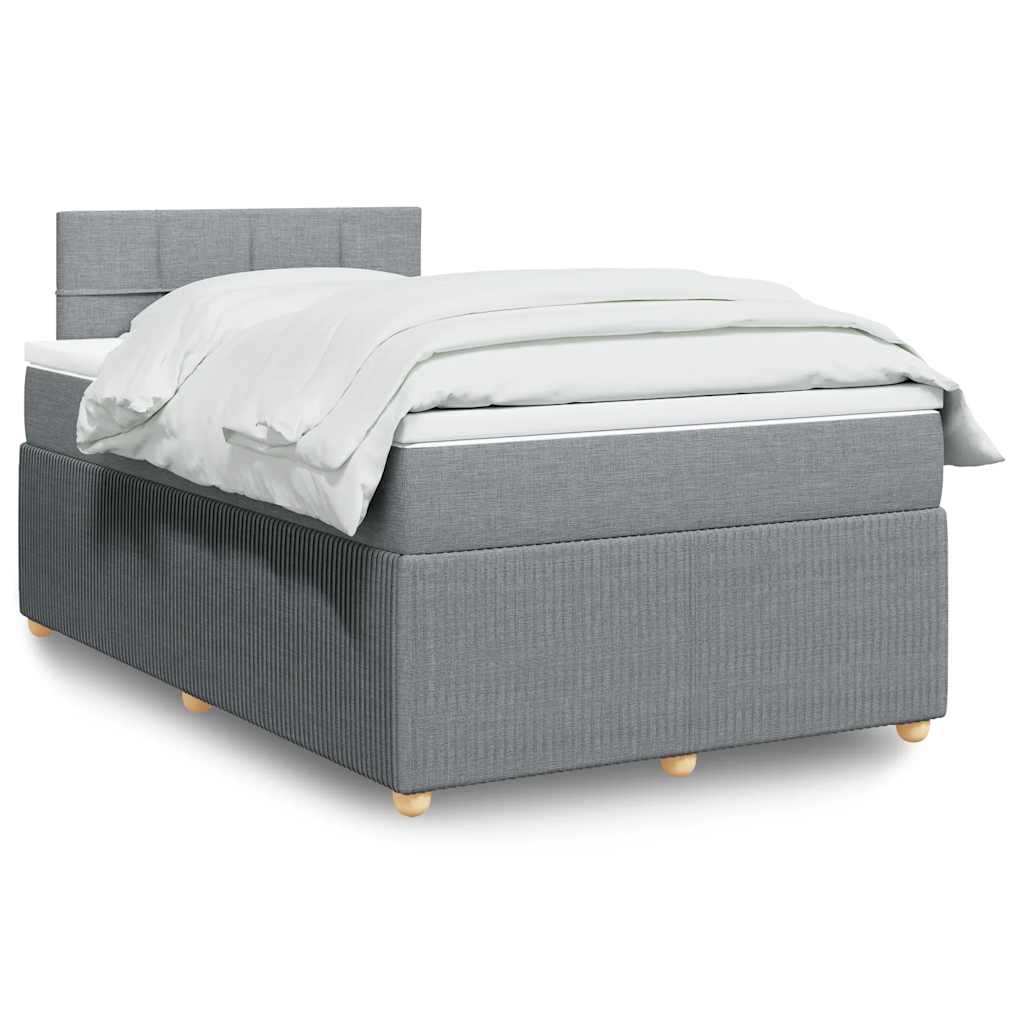 JUNG Vida Boxspringbett mit Matratze Hellgrau 120x190 cm Stoff