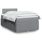 JUNG Vida Boxspringbett mit Matratze Hellgrau 120x190 cm Stoff