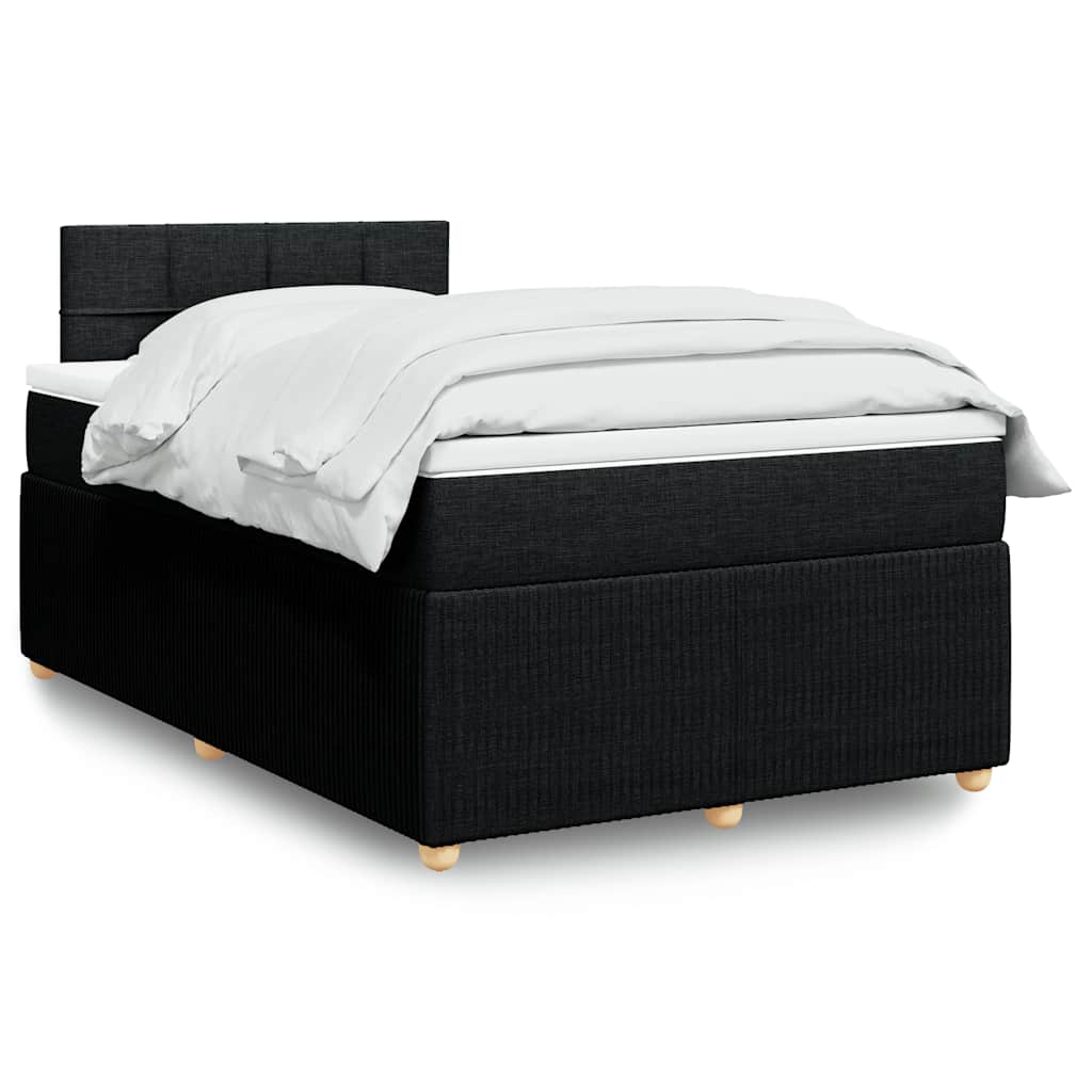 JUNG Vida Boxspringbett mit Matratze Schwarz 120x190 cm Stoff
