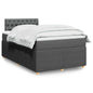 JUNG Vida Boxspringbett mit Matratze Dunkelgrau 120x190 cm Stoff