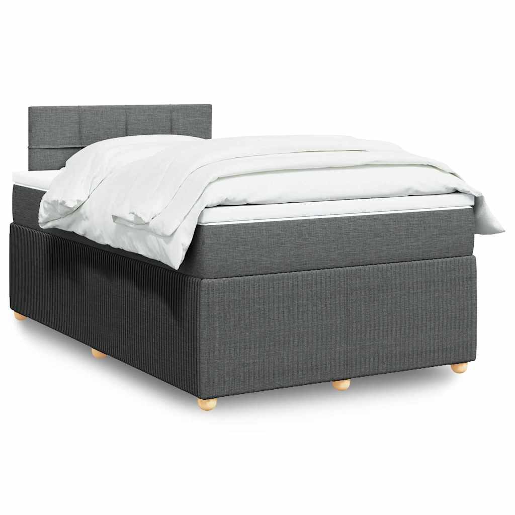 JUNG Vida Boxspringbett mit Matratze Dunkelgrau 120x200 cm Stoff