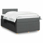 JUNG Vida Boxspringbett mit Matratze Dunkelgrau 120x200 cm Stoff