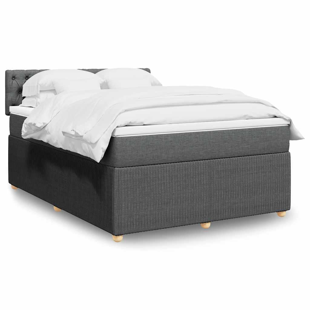 JUNG Vida Boxspringbett mit Matratze Dunkelgrau 140x190 cm Stoff