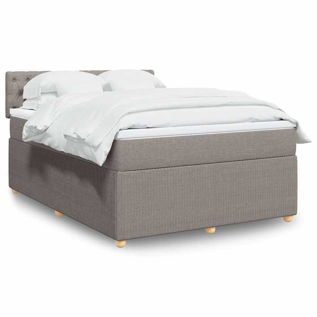 JUNG Vida Boxspringbett mit Matratze Taupe 140x190 cm Stoff