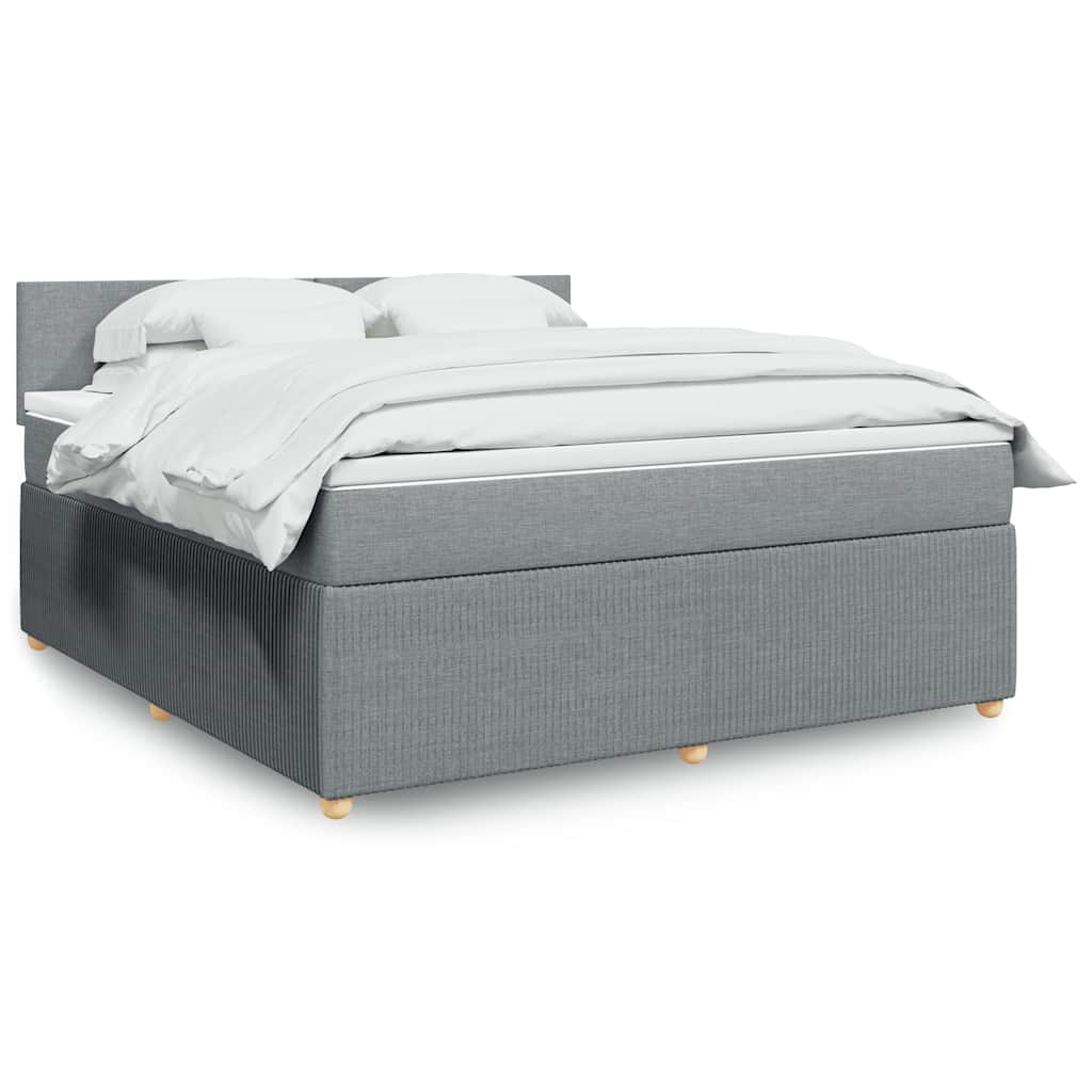 JUNG Vida Boxspringbett mit Matratze Hellgrau 180x200 cm Stoff