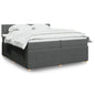 JUNG Vida Boxspringbett mit Matratze Dunkelgrau 200x200 cm Stoff