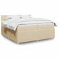 JUNG Vida Boxspringbett mit Matratze Creme 200x200 cm Stoff
